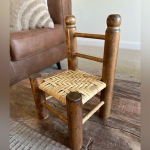 Vintage Wooden Low Rush Seat Child's Chair,Vintage Wooden Child's Chair,Vintage.